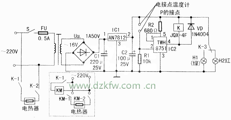穩定可靠的恒溫控制裝置,恒溫控制電路圖