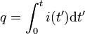 q=\int_0^t i(t') \mathrmmqwyiqut'