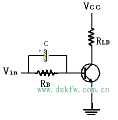 加了加速電容器的三極管開關電路